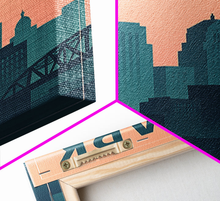 Newark Travel Poster, Canvas Print, Mid Century City Wall Art, Newark Art Print, Vintage City Art, Travel Art Print, City Illustration