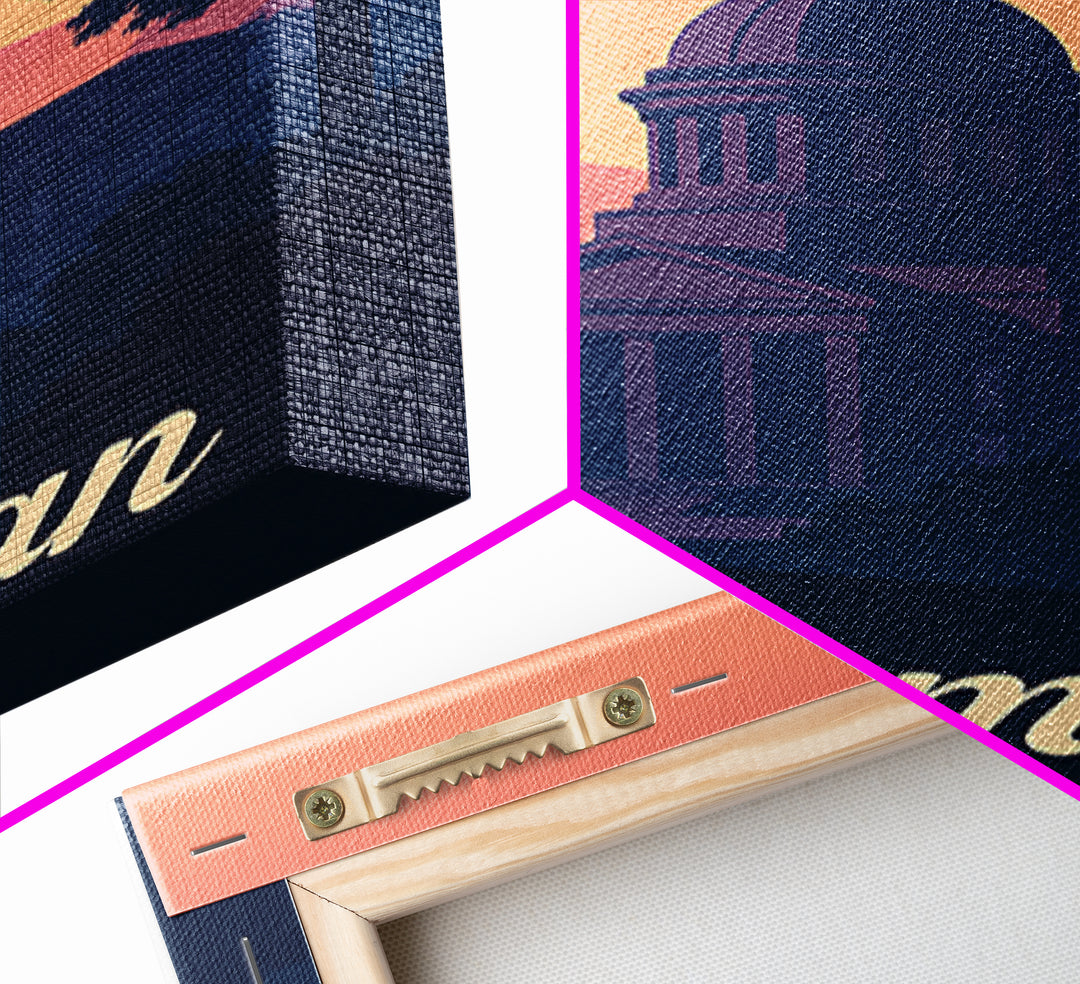 Norman Oklahoma Travel Poster, Framed Canvas Print, Mid Century City Wall Art, Norman City Art, Vintage Travel Print, Retro Travel Print