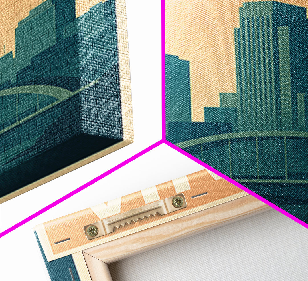 Omaha Travel Poster, Framed Canvas Print, Mid Century City Wall Art, Omaha Wall Art, Travel Wall Decor, Mid Century Wall Art, Wall Art