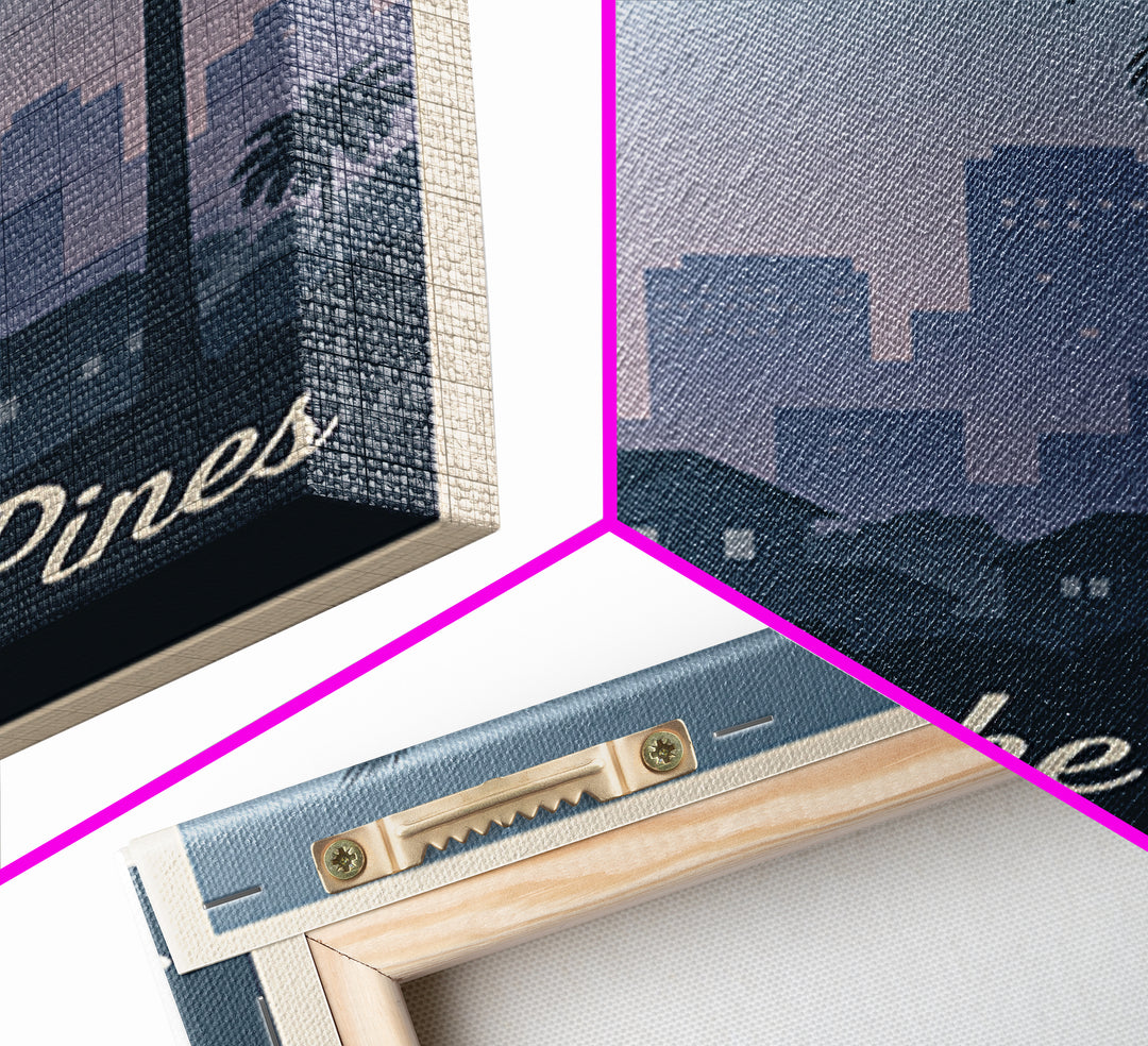 Pembroke Pines Florida Travel Poster, Canvas Print, Retro Sunset Skyline Art, Pembroke Pines Art Print, Wanderlust Decor, Modern Wall Decor