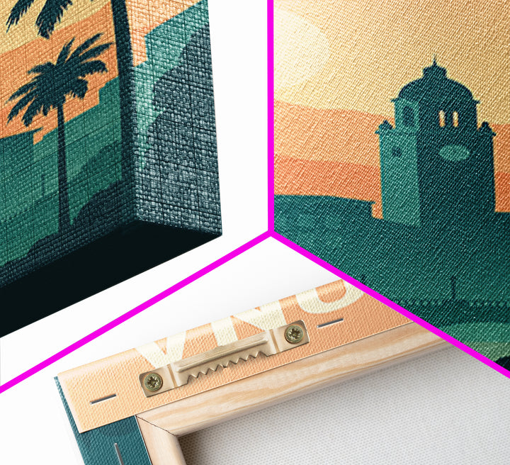 Pomona Travel Poster, Canvas Print, Retro Sunset Skyline Art, Pomona Travel Art, City Illustration, City Art Print, Travel Poster Art