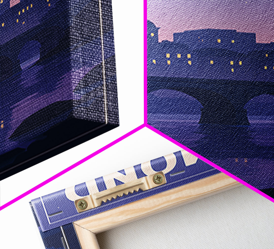Richmond Travel Poster, Canvas Print, Retro Sunset Skyline Art, Richmond City Art, Vintage City Art, Vintage Travel Print, Landscape Art