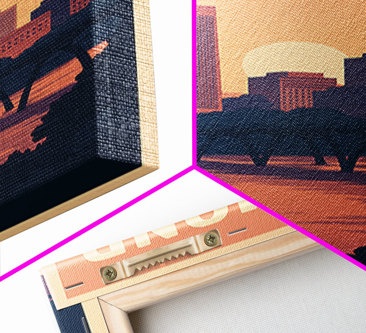 Richmond Travel Poster, Framed Canvas Print, Mid Century City Wall Art, Richmond City Art, Retro Travel Print, Home Office Decor