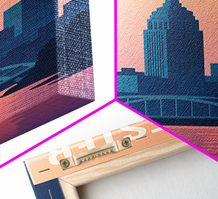 Rochester Travel Poster, Framed Canvas Print, Mid Century City Wall Art, Rochester Travel Art, City Art Print, Vintage City Poster
