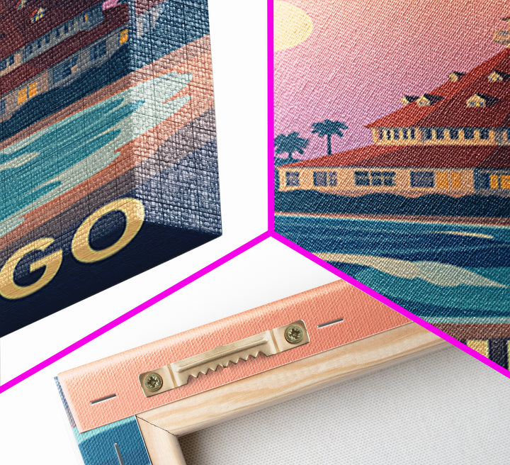 San Diego California Travel Poster, Canvas Print, Classic Travel Poster Art, San Diego Travel Art, Vintage Travel Print, Travel Poster Art