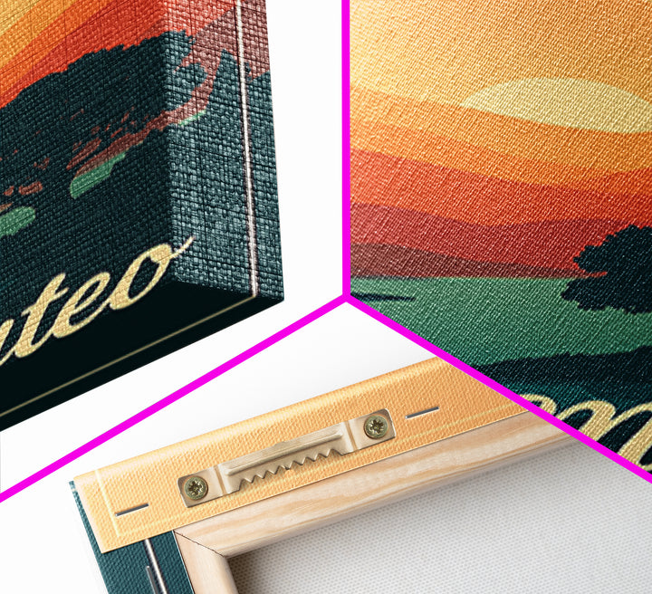 San Mateo California Travel Poster, Canvas Print, Mid Century City Wall Art, San Mateo Wall Art, Office Decor, Wall Decor, Poster Art
