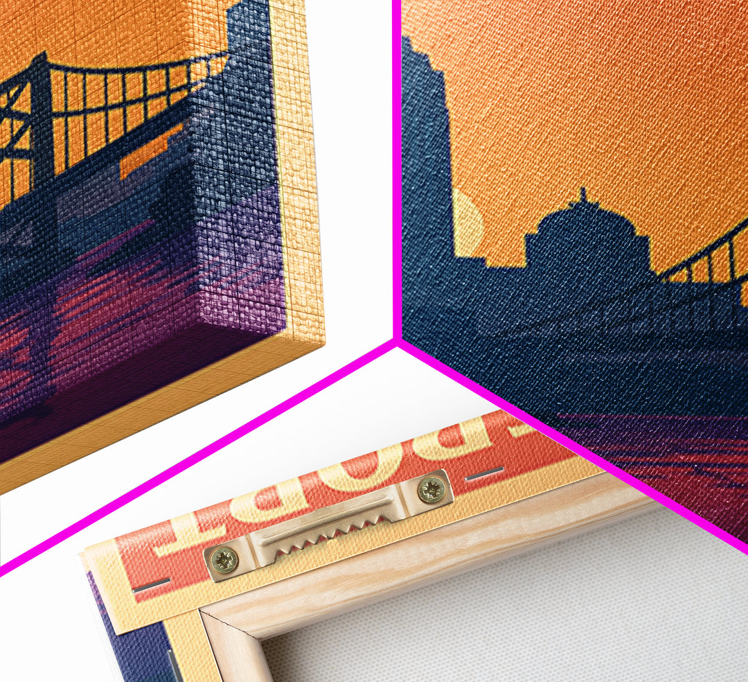 Shreveport Travel Poster, Framed Canvas Print, Mid Century City Wall Art, Shreveport Poster Print, Home Office Decor, Eclectic Wall Decor