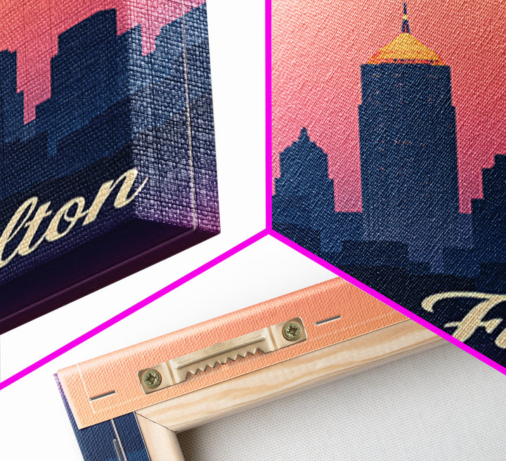 South Fulton Georgia Travel Poster, Canvas Print, Retro Sunset Skyline Art, South Fulton Wall Art, Gift For Travelers, Mid Century Wall Art