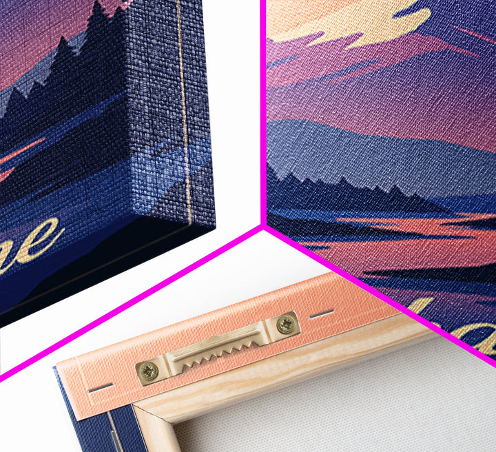 Spokane Washington Travel Poster, Canvas Print, Retro Sunset Skyline Art, Spokane Travel Art, Retro Travel Print, Watercolor Urban Skyline