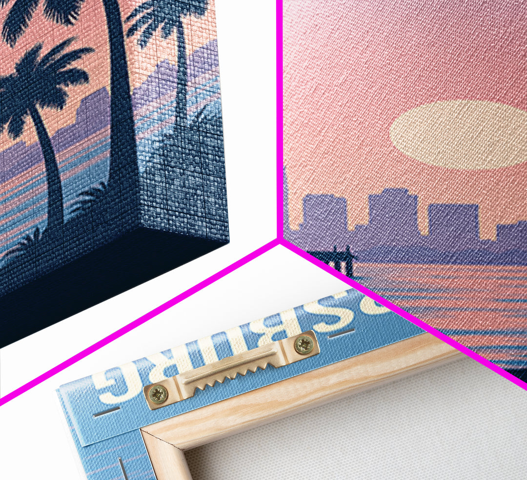 St Petersburg Florida Travel Poster, Canvas Print, Mid Century City Wall Art, St Petersburg Art Print, City Travel Prints, Travel Print
