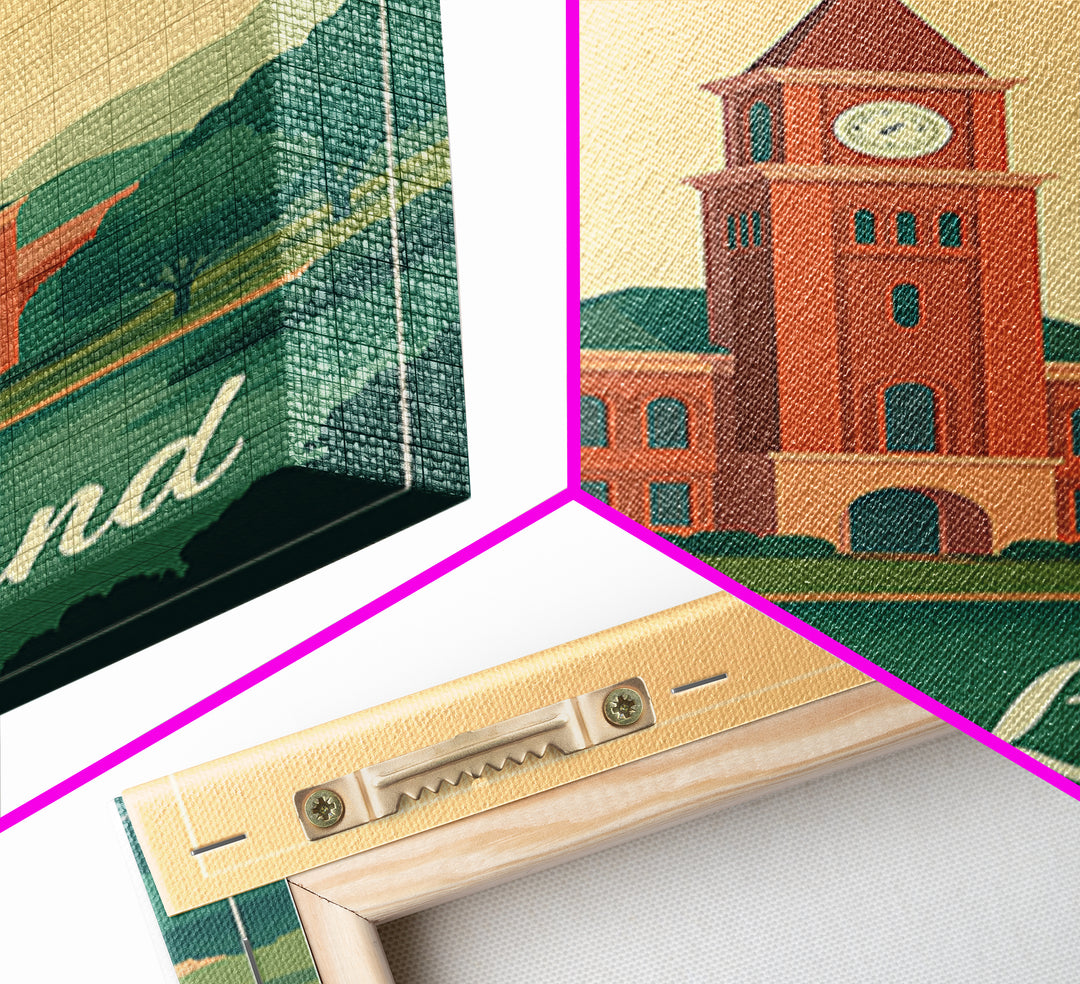Sugar Land Texas Travel Poster, Framed Canvas Print, Mid Century City Wall Art, Sugar Land Travel Art, Travel Poster Art, Gift For Travelers