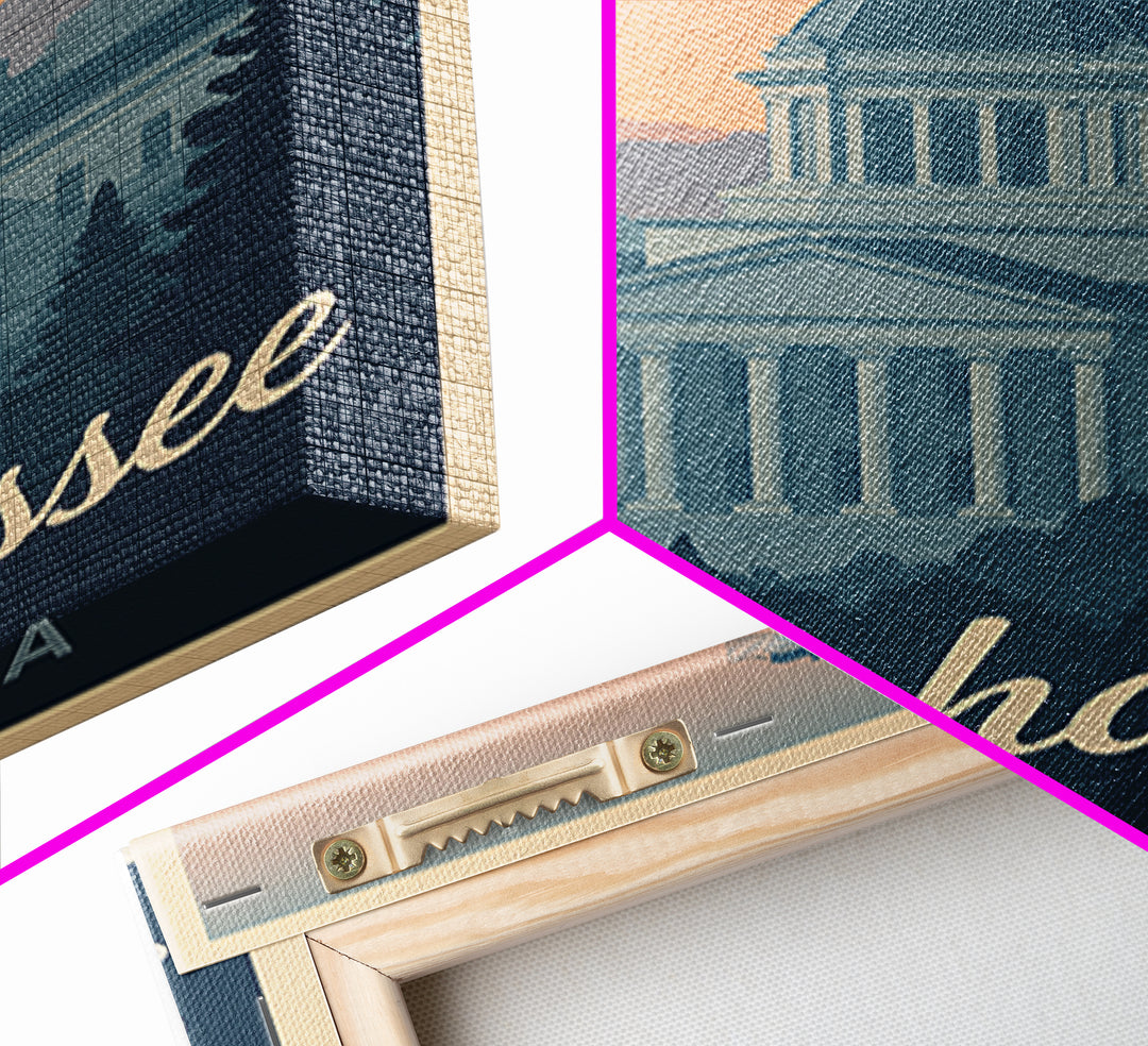 Tallahassee Travel Poster, Canvas Print, Retro Sunset Skyline Art, Tallahassee Wall Art, Travel Poster Set, Vintage City Poster