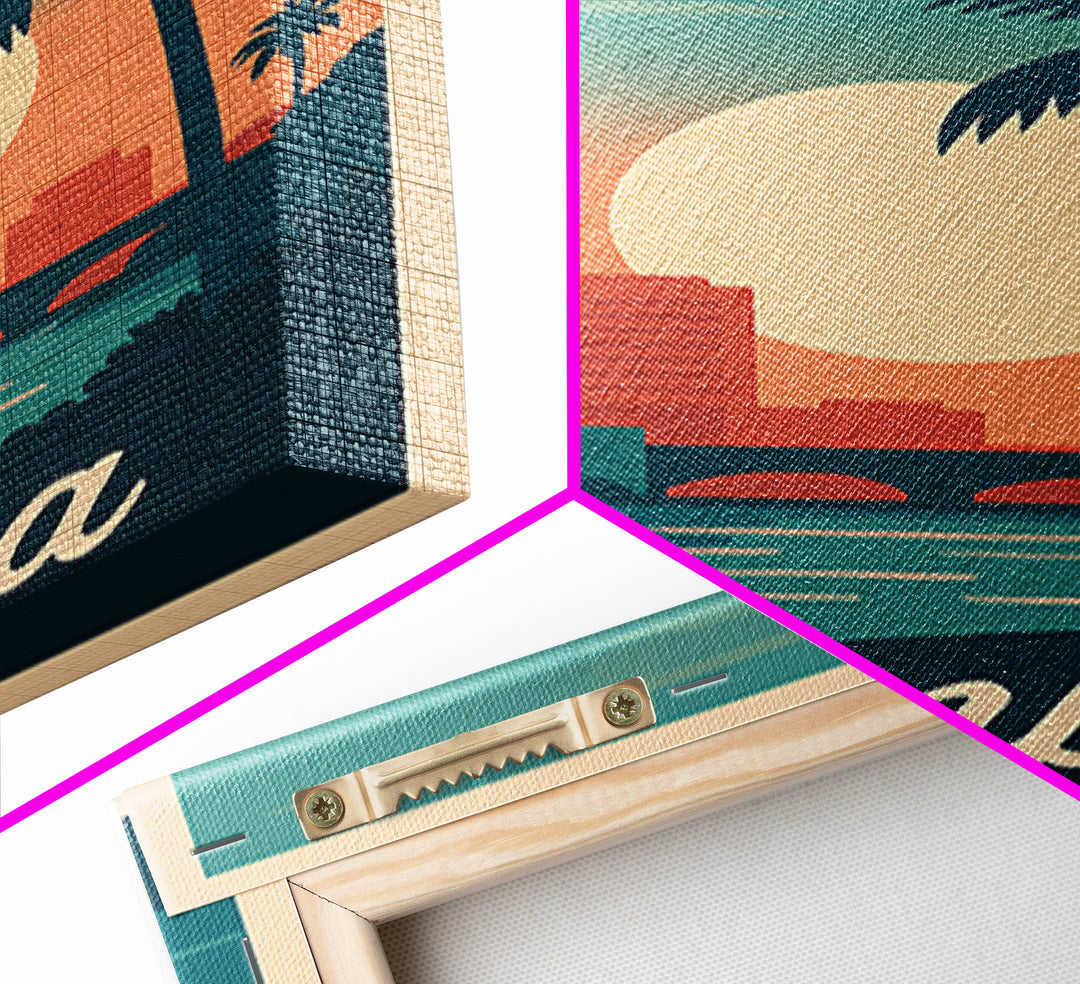 Tampa Florida Travel Poster, Canvas Print, Retro Sunset Skyline Art, Tampa Wall Art, Retro Travel Print, Vintage City Art, Travel Poster Art