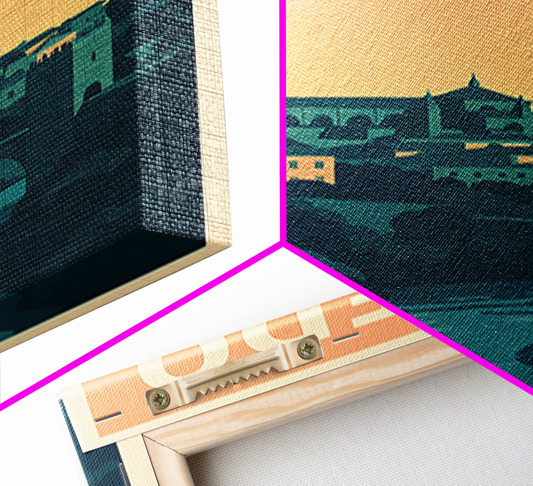 Toledo Travel Poster, Framed Canvas Print, Mid Century City Wall Art, Toledo Art Print, Retro Travel Print, City Art Print, Vintage Print