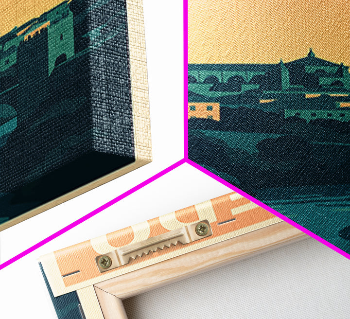 Toledo Travel Poster, Framed Canvas Print, Mid Century City Wall Art, Toledo Art Print, Retro Travel Print, City Art Print, Vintage Print