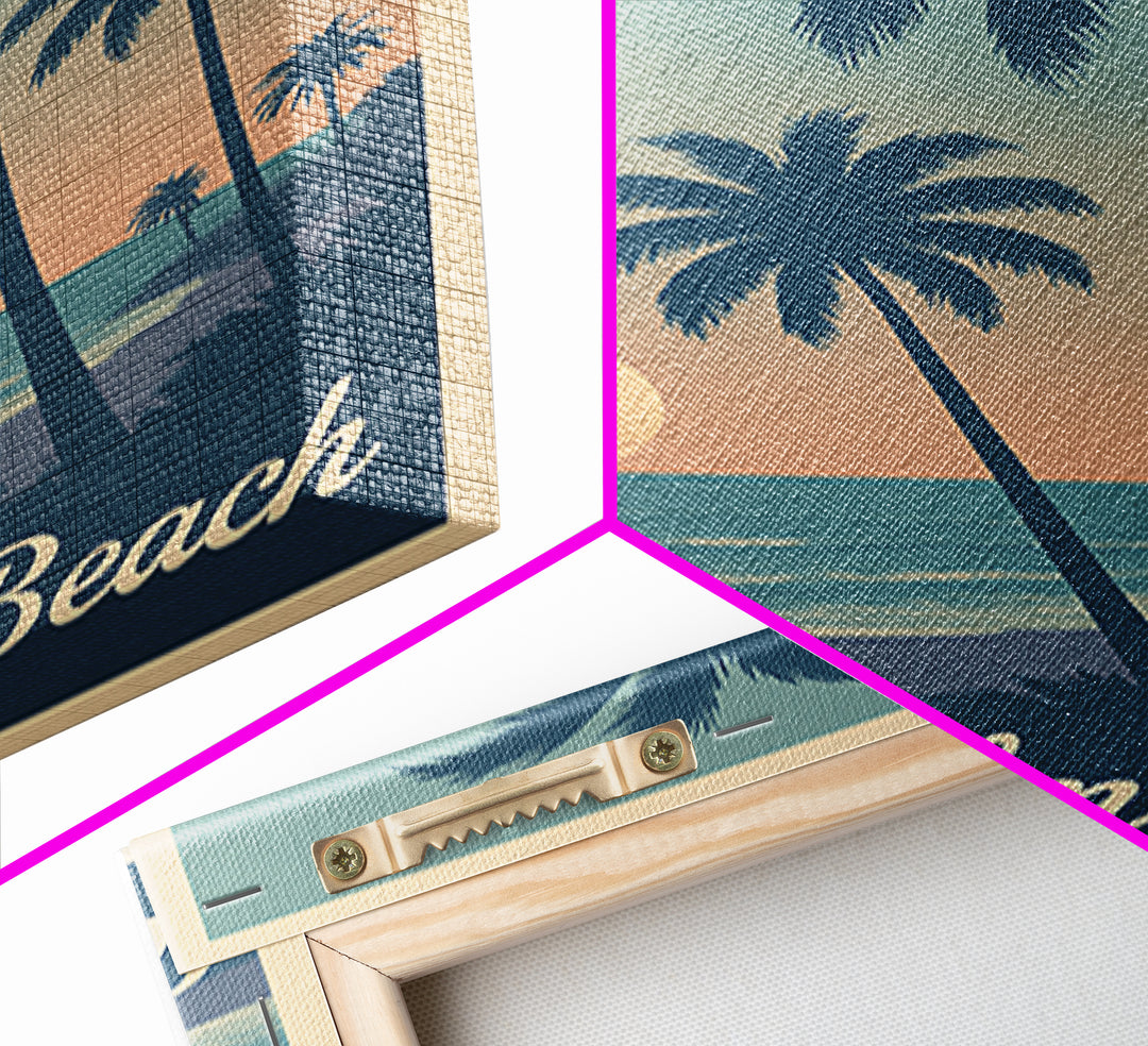 West Palm Beach Travel Poster, Framed Canvas Print, Retro Sunset Skyline Art, West Palm Beach Art Print, Fine Art Print, Travel Poster Art