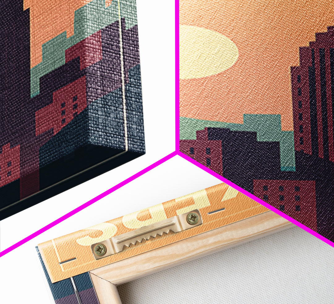 Yonkers Travel Poster, Framed Canvas Print, Mid Century City Wall Art, Yonkers Poster Print, Travel Wall Decor, Wanderlust Decor