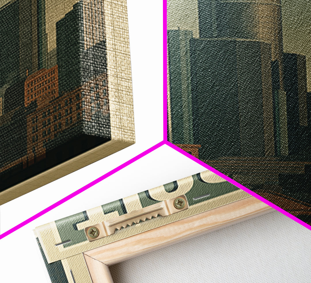 Detroit Travel Poster, Canvas Print, Retro City Wall Art, Detroit Poster Print, Mid Century Wall Art, Gift For Travelers, Travel Wall Decor