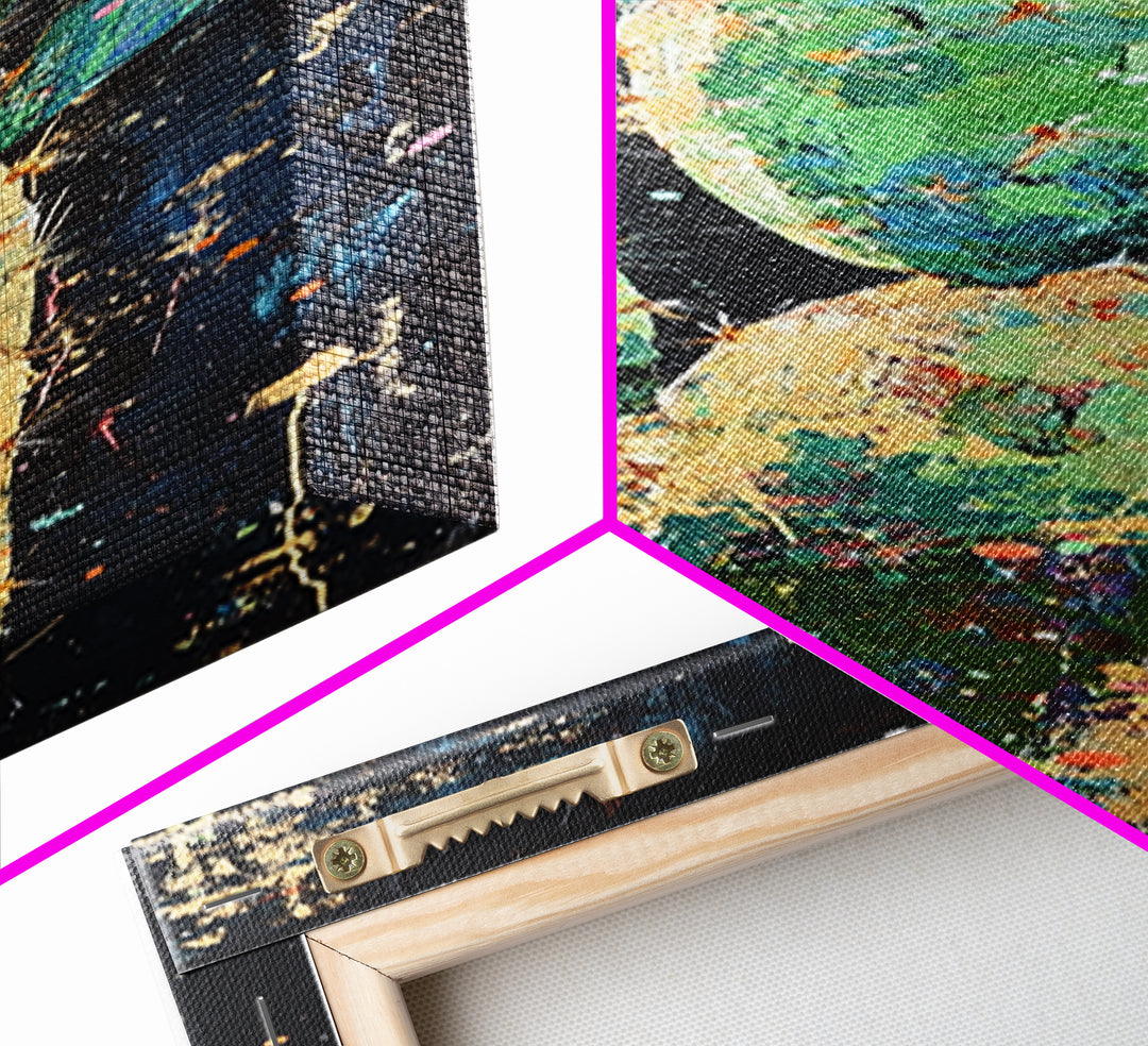 Blooming Cactus Canvas Print pink orange wall art southwest wall art agave painting boho art botanical prints