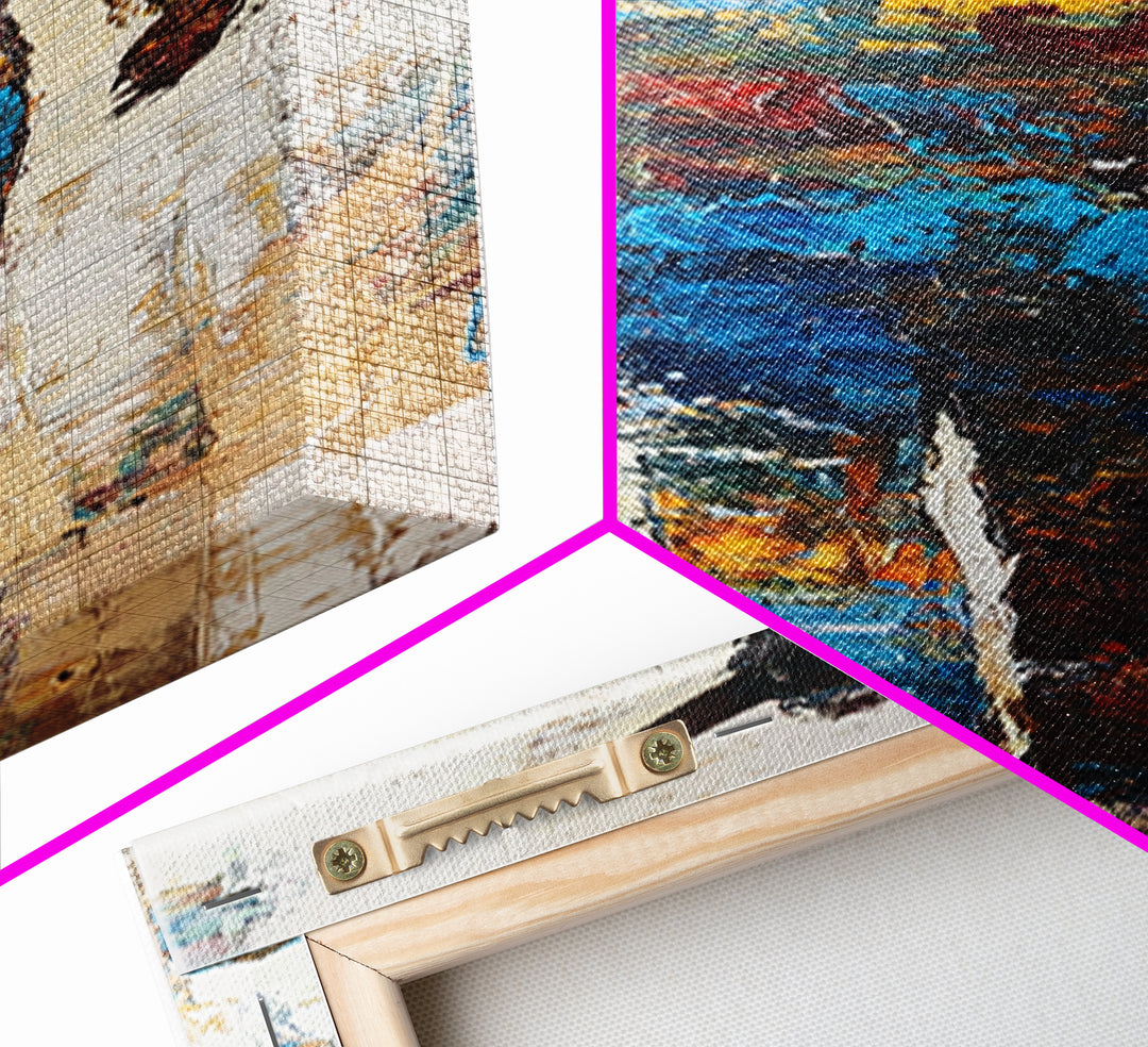 Abstract Cowboy Art Framed Canvas Print Western Rustic Wall Art, Southwest Wall Art, Tall Narrow Art, Farmhouse Art, Extra Wide Art