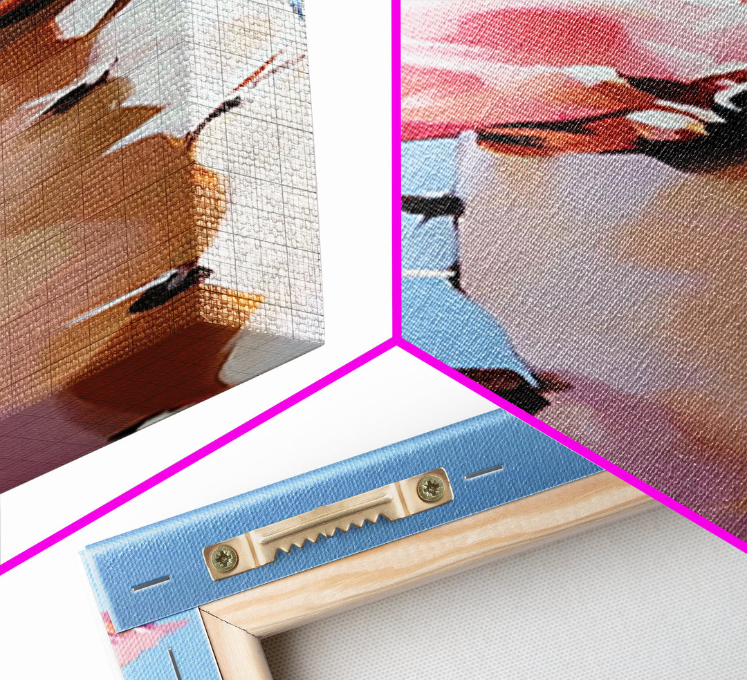 Desert Cactus Painting Framed Canvas Print Colorful Landscape Art, Joshua Tree Art, Boho Wall Art, Coastal Cowgirl Wall Art, Gift Idea