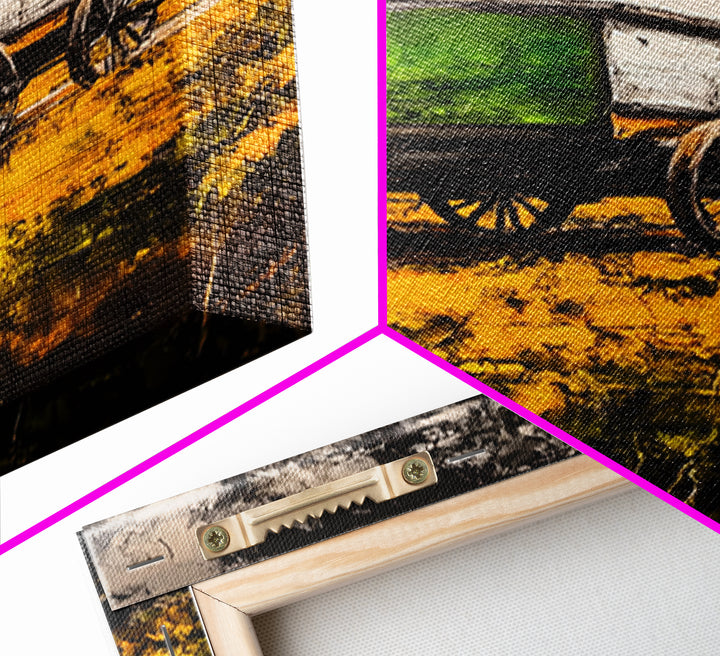 Antique Wagon Black White Canvas Print Rustic Art Farmhouse Wall Art Vintage Western Art Wabi Sabi Wall Art