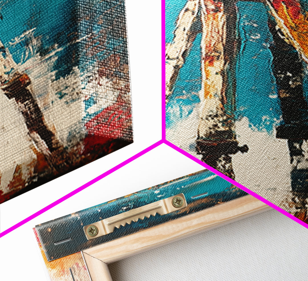 Abstract Tripod Art Framed Canvas Print, Moody Art, Geometric Wall Art, Wabi Sabi Art, Coastal Landscape Art, Extra Wide Art