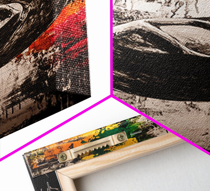 Black and White Cowboy Hat Framed Canvas Print, Moody Art, Southwest Wall Art, Rustic Wall Art, Wabi Sabi Art, Extra Wide Art