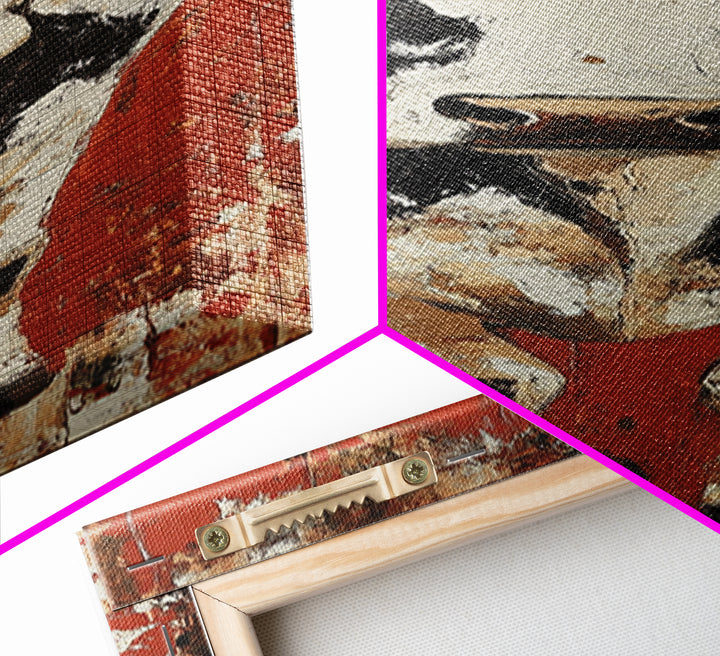 Bold Western Cowboy Framed Canvas Print rustic decor farmhouse art southwest wall art tall narrow art moody art extra wide art