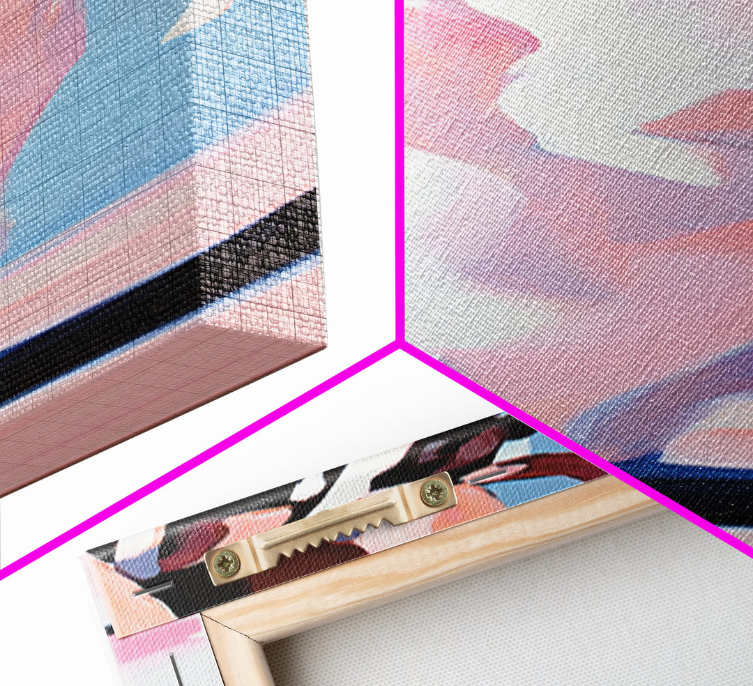 Cowgirl Boot Fashion Canvas Print Black Cowgirl Painting Coastal Cowgirl Wall Art Pink Abstract Art Light Pink Wall Art Gift Idea