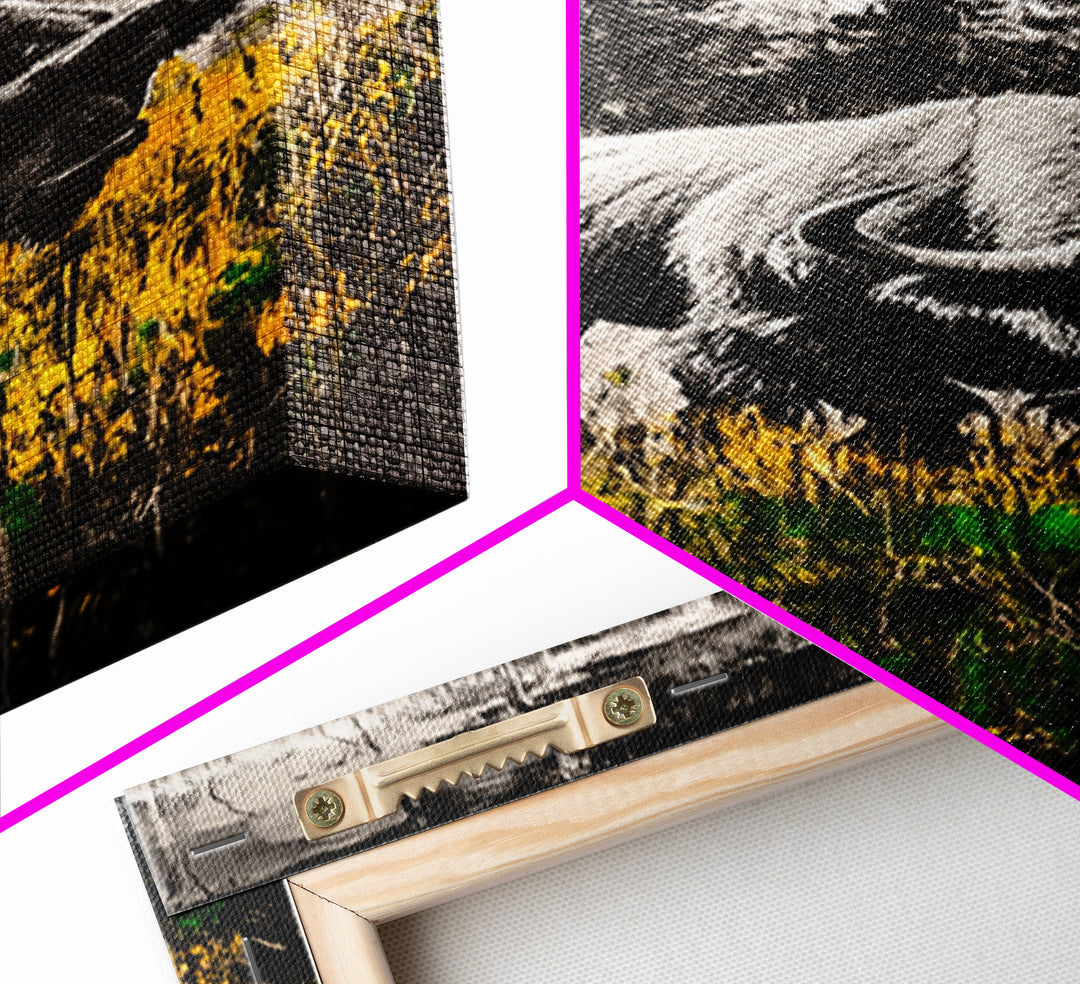 Black White Bison Canvas Print Rustic Wall Art Western Art Farmhouse Art Tall Narrow Art Above Sofa Art Gift Idea Him