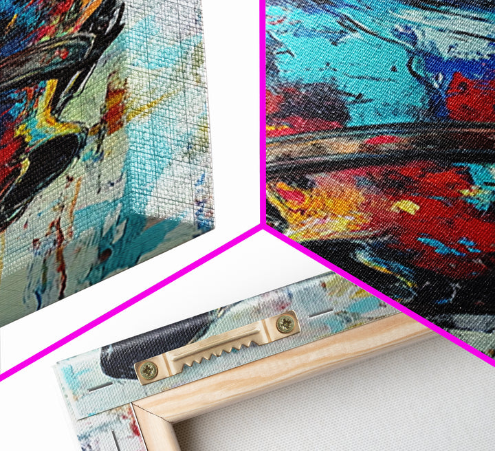 Abstract Horse Portrait Framed Canvas Print Moody Art Rustic Wall Art Southwest Wall Art Extra Tall Narrow Art