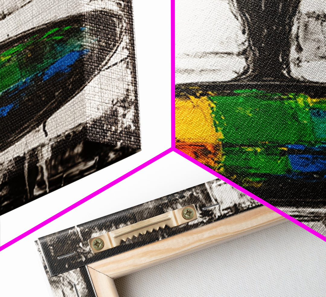 Abstract Frying Pan Painting Framed Canvas Print Kitchen Wall Art Food Review Art Moody Art Rustic Wall Art Wabi Sabi Decor