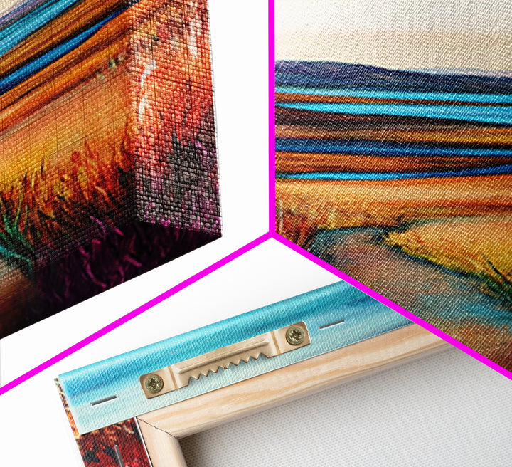 Rolling Hills Landscape Framed Canvas Print mountain painting, Ireland painting, landscape painting, lake Tahoe art, rustic wall art