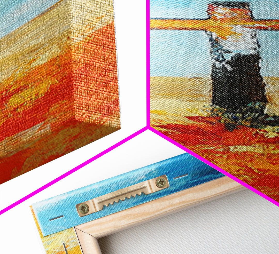 Abstract Cross Painting Framed Canvas Print rustic wall art, fruit of the spirit wall art, moody art, spiritual painting, Christian art