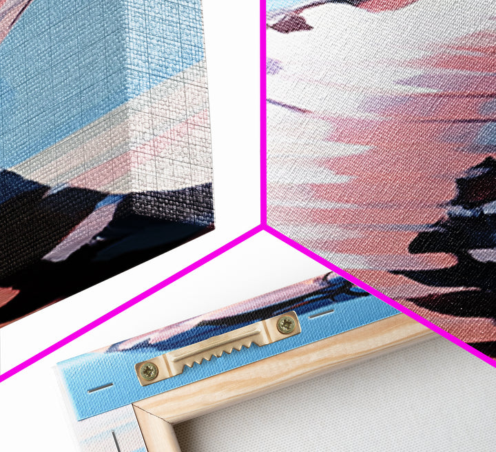 Black and White Snake Pink Canvas Print,  Moody Art, Minimalist Art, Vertical Wall Art, Rustic Decor, Gift Idea Him