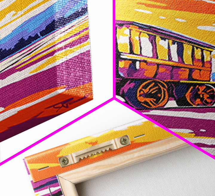 Colorful Sunset Wagon Canvas Print rustic art southwestern wall art farmhouse art boho art moody art above bed wall art