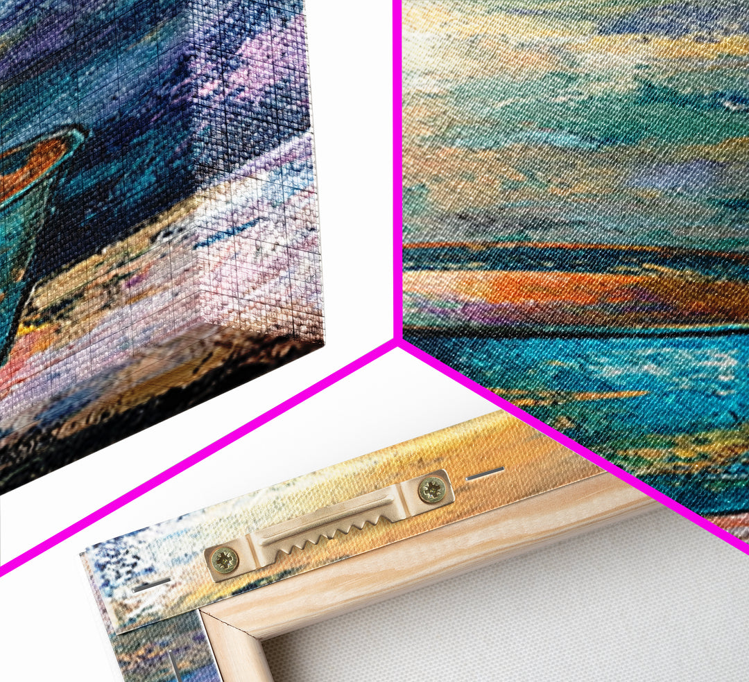 Abstract Blue Cup Framed Canvas Print rustic art farmhouse art coastal cowgirl wall art teal wall art kitchen decor wabi sabi wall art