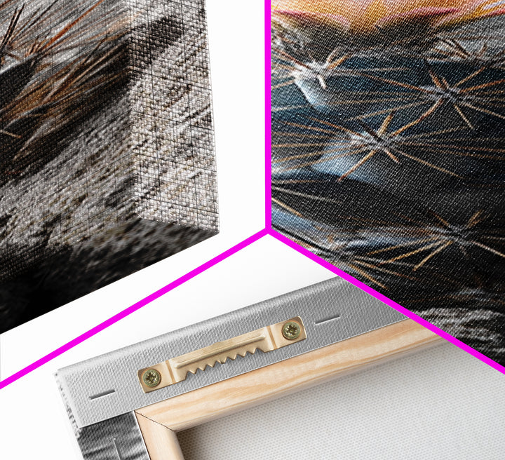 Cactus Bloom Desert Art Framed Canvas Print | Southwest Wall Art | Wildflower Painting | Botanical Prints | Boho Art | Nature Decor | Gift Idea