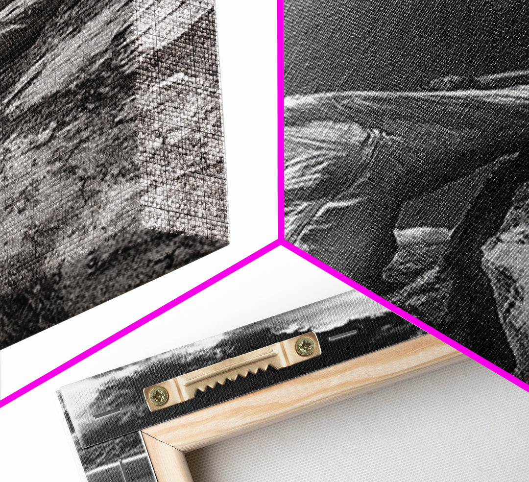 Bohemian Man, Clifftop Reflection, Framed Canvas Print, Coastal Cowgirl Wall Art, Rustic Décor, Boho Art, Minimalist Art