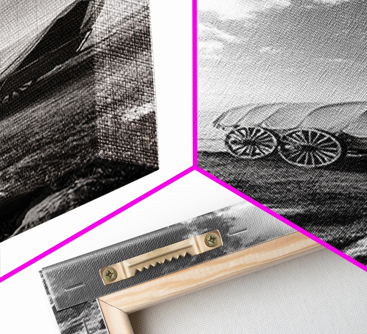 Western Wagon, Coastal Landscape Art, Framed Canvas Print, Rustic Wall Art, Nautical Décor, Extra Wide Art, Minimalist Wall Art