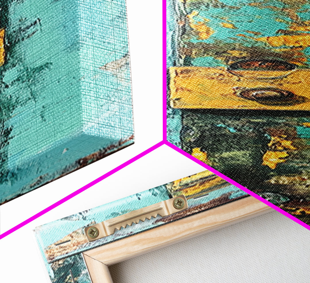Textured Rustic Art, Canvas Print, Wabi Sabi Wall Art, Teal Wall Art, Abstract Minimalist Art, Tall Narrow Art, Farmhouse Decor