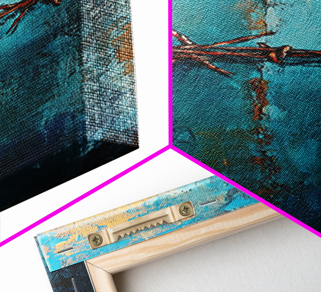 Barbed Wire Abstract Framed Canvas Print, rustic wall art, southwest wall art, geometric wall art, teal wall art, farmhouse décor, gift idea