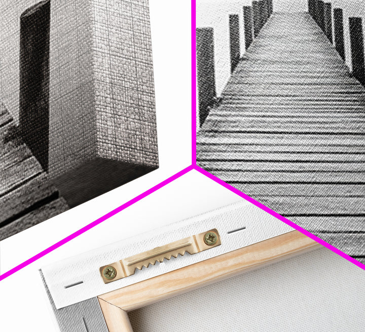 Dock, Nautical Wall Art, Extra Wide Art, Coastal Decor, Moody Art, Minimalist Art, Above Bed Wall Art, Framed Canvas Print