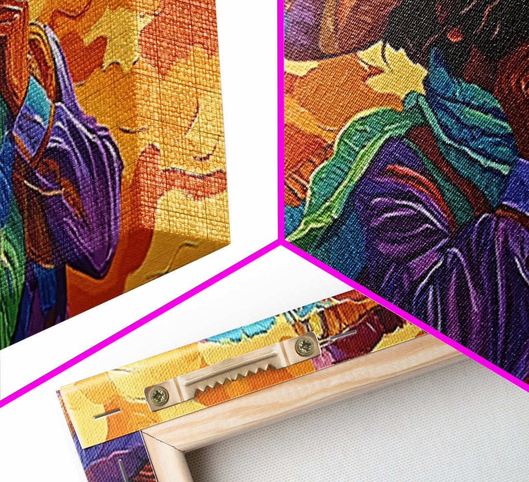 Bold Cowboy Portrait, western art, chicano art, rustic wall art, southwest wall art, moody art, colorful oil painting, canvas print