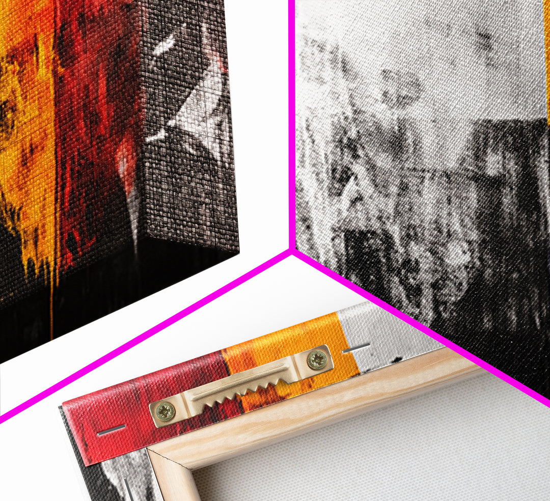 Abstract Portrait, moody art, dark romance painting, chicano art, black and white painting, modern wall decor, Framed Canvas Print