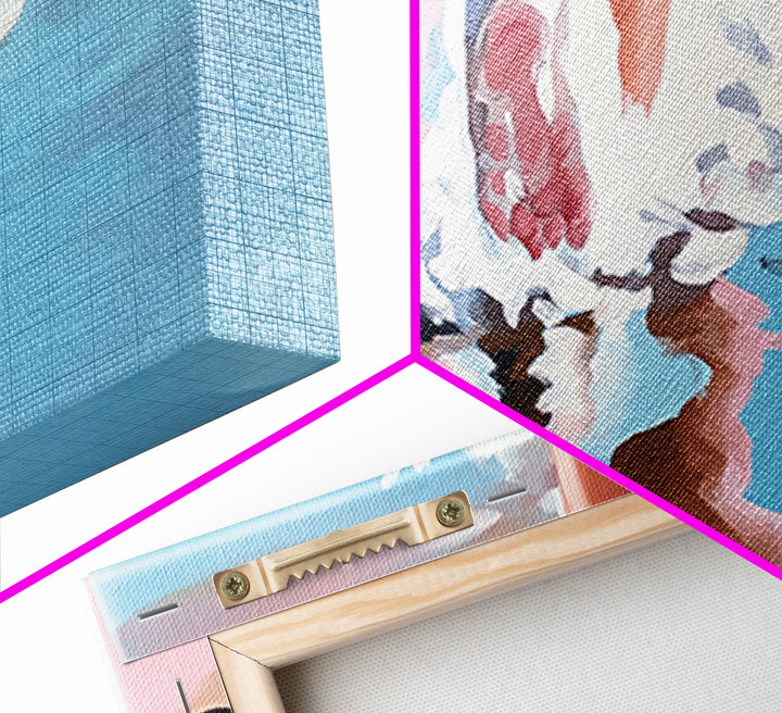 Barefoot Beach Walk, coastal decor, ocean painting, seascape painting, pink abstract art, light pink wall art, canvas print