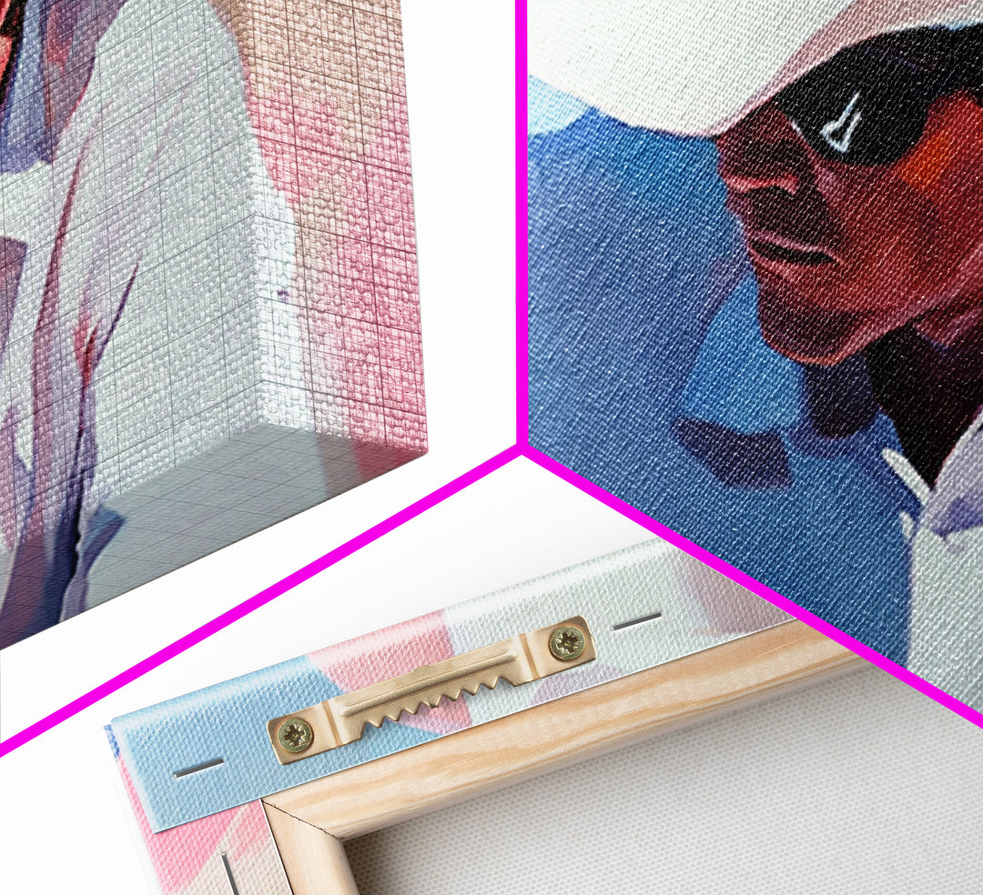 Cowboy Painting, Western Art, Rustic Wall Art, Coastal Cowgirl Art, Lofi Art, Chicano Art, Framed Canvas Print, Extra Wide Art, Panoramic Art