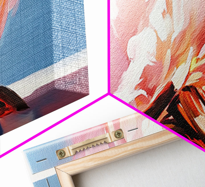 Campfire Painting, Rustic Art, Moody Art, Cozy Wall Art, Southwest Wall Art, Extra Wide Art, Framed Canvas Print, Above Couch Art, Panoramic Art