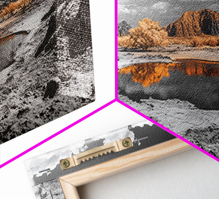 Desert Oasis Reflection Canvas Print Joshua Tree Art Southwest Wall Art Panoramic Art Above Sofa Art Gift Idea Rustic Wall Art